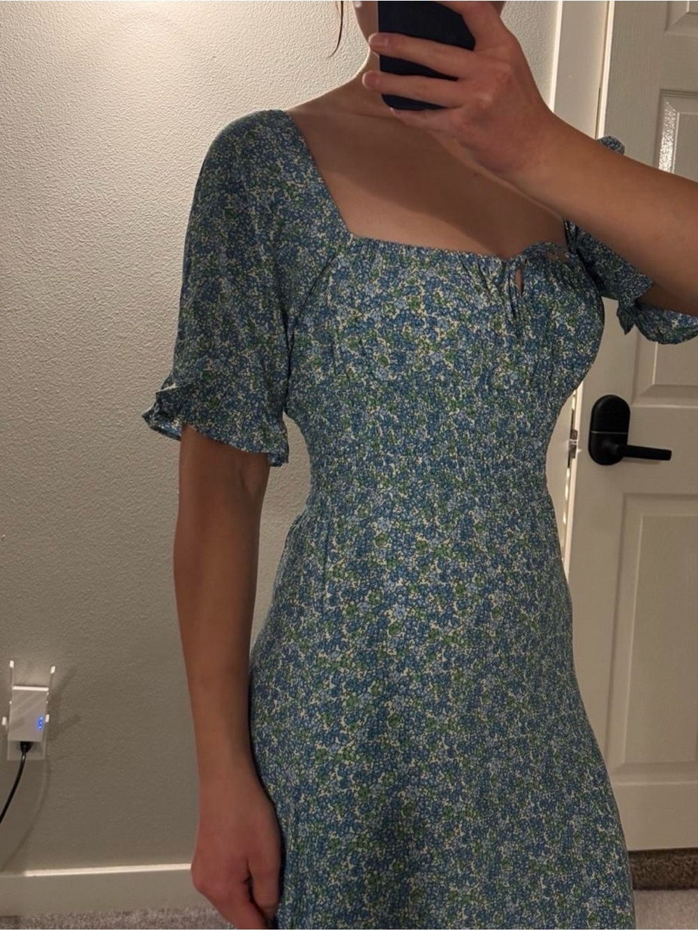 Faithfull the Brand Blue Floral Midi Dress